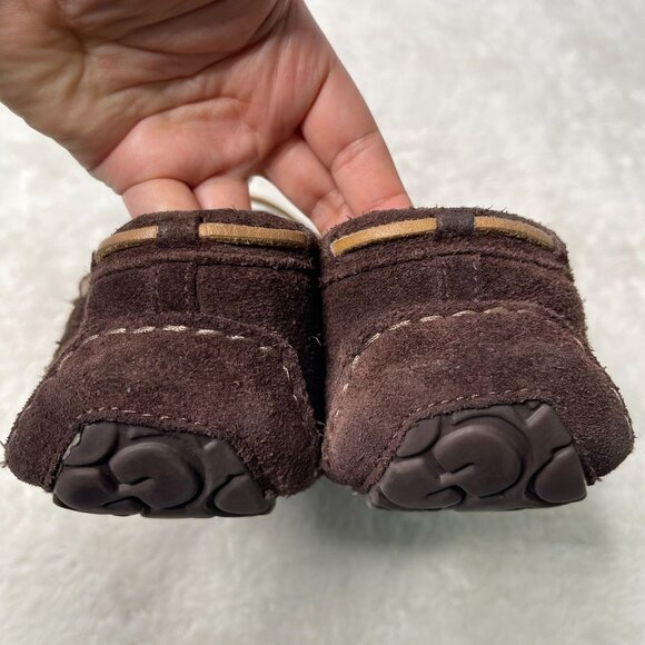 UGG #1003390 Men's Brown Olsen Fur Slippers Slip On Sheepskin Shoes Size 11 - Picture 15 of 16